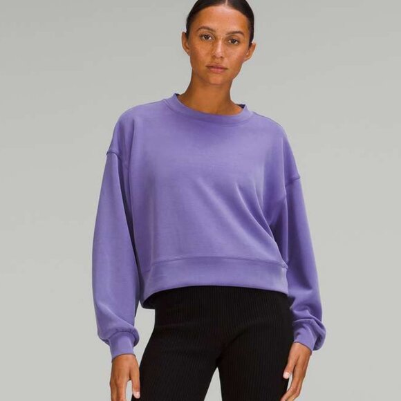Lululemon Perfectly Oversized Cropped Crew *Softstreme - 8 Charged Indigo - Picture 1 of 5